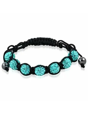 Bracelet shamballa à 7 billes cristaux turquoise 172