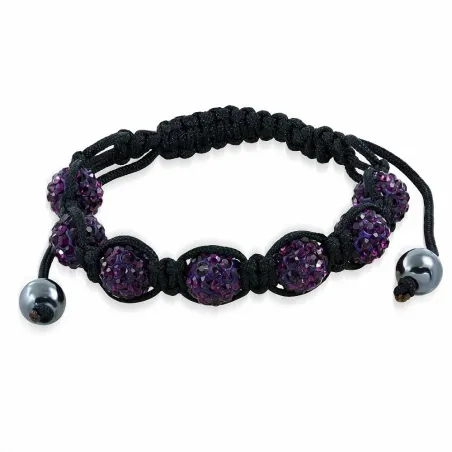 Bracelet shamballa à 7 billes cristaux violet 173