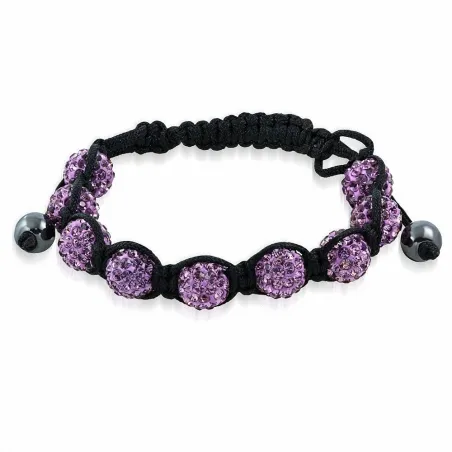 Bracelet shamballa à 7 billes cristaux lavande 175