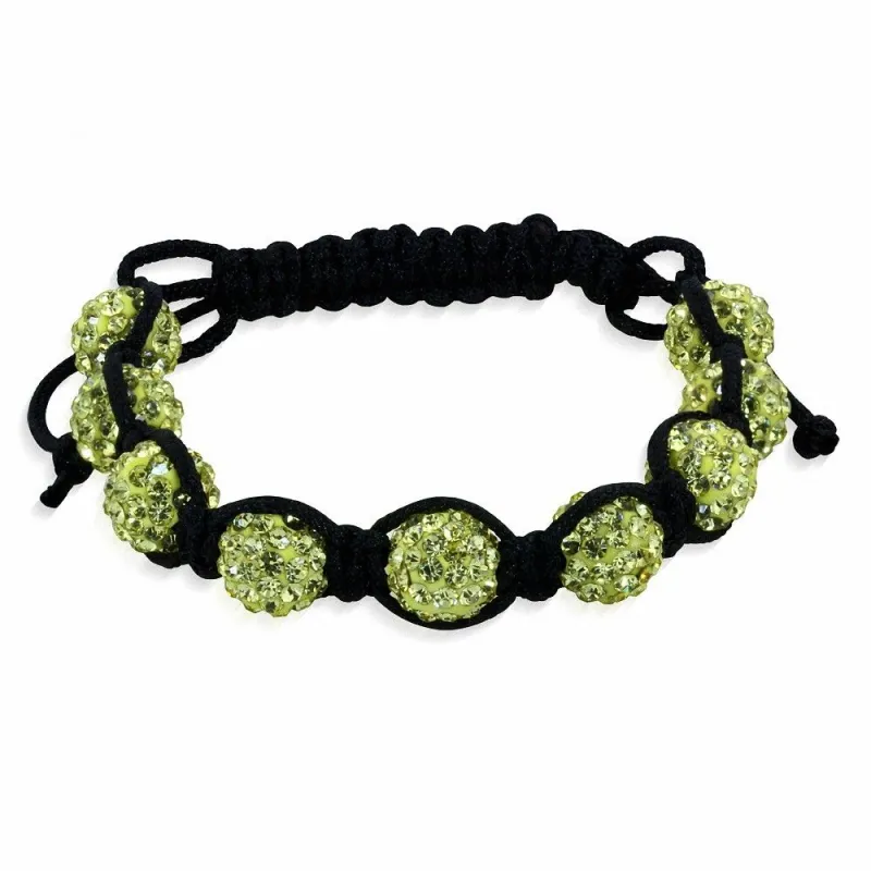 Bracelet shamballa à 9 billes cristaux jonquille 178