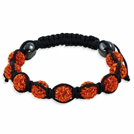 Bracelet shamballa à 9 billes cristaux orange 179