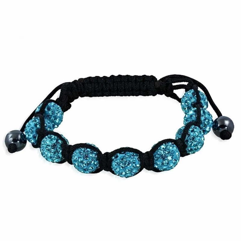 Bracelet shamballa à 9 billes cristaux turquoise 180