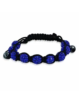 Bracelet shamballa à 9 billes cristaux bleu 182