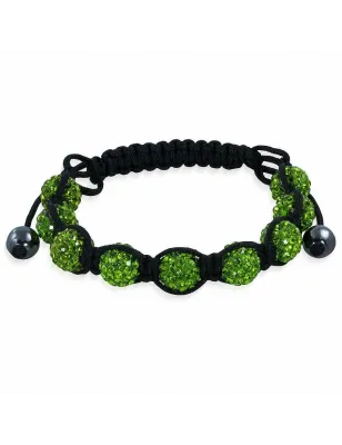 Bracelet shamballa à 9 billes cristaux olivine 185