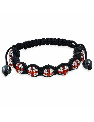 Bracelet shamballa à 9 billes cristaux union jack 186