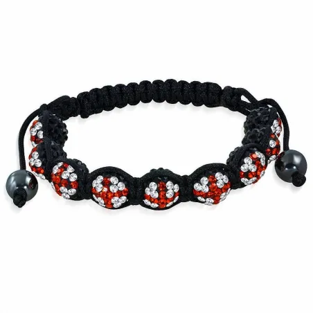 Bracelet shamballa à 9 billes cristaux union jack 186