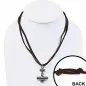 Collier en cuir brun avec pendentif breloque avion