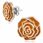 Paire Boucles d'oreille acier inoxydable doré fleur jaune