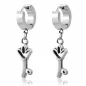 Paire Boucles d'oreille acier inoxydable anneaux clef