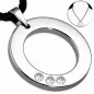 Collier homme similicuir avec pendentif tungstène cercle strass