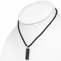 Collier homme similicuir avec pendentif tungstène motif floral