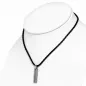 Collier homme similicuir avec pendentif tungstène rectangle