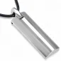 Collier homme caoutchouc avec pendentif tungstène barre arrondie