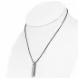 Collier homme caoutchouc avec pendentif tungstène barre arrondie