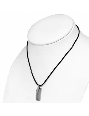 Collier homme caoutchouc avec pendentif tungstène plaqué à facettes