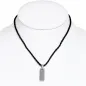 Collier homme similicuir avec pendentif tungstène rectangulaire