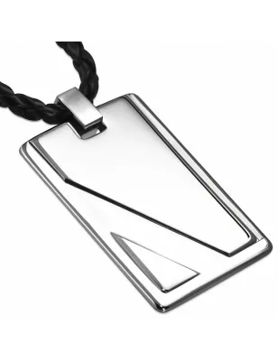 Collier homme caoutchouc avec pendentif tungstène dog tag