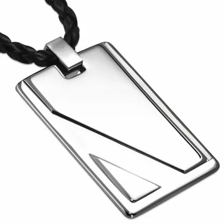 Collier homme caoutchouc avec pendentif tungstène dog tag