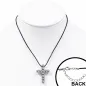 Collier homme caoutchouc avec pendentif tungstène croix à pyramides