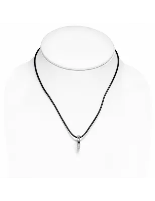 Collier homme caoutchouc avec pendentif tungstène anneau biseauté