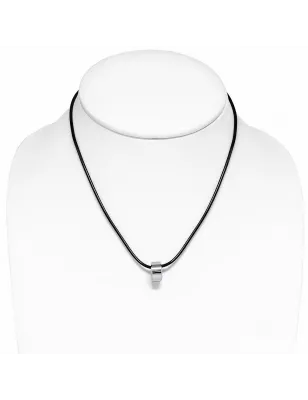 Collier homme caoutchouc avec pendentif tungstène anneau écrou