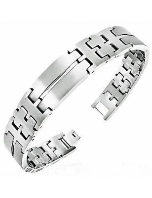 Bracelet homme tungstène avec maillons mat 12 mm