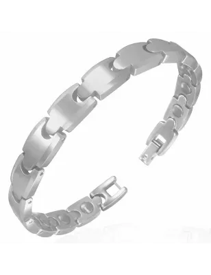 Bracelet homme tungstène avec maillons brillants 099