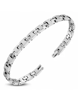 Bracelet en tungstène avec maillons rectangulaires 100