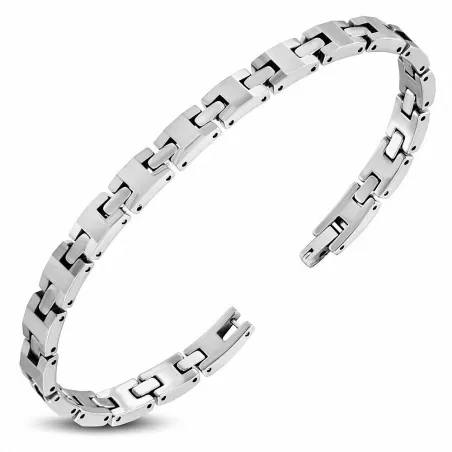 Bracelet en tungstène avec maillons rectangulaires 100