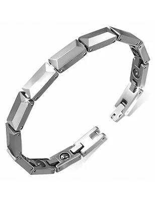 Bracelet homme tungstène avec maille panthère 175