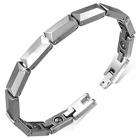 Bracelet homme tungstène avec maille panthère 175