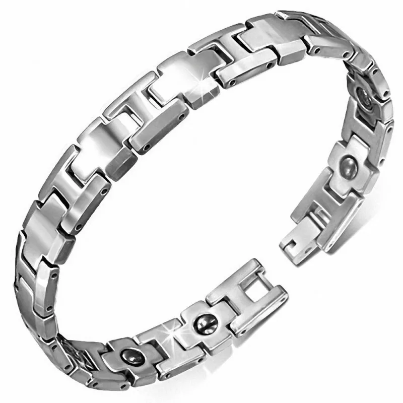 Bracelet homme tungstène avec maillons en croix 180