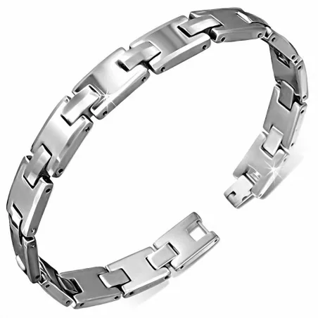 Bracelet homme tungstène avec maillons en H 181