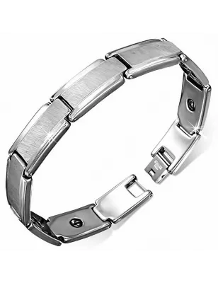 Bracelet homme tungstène maillons centre mat 185