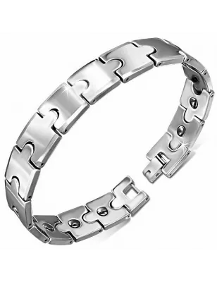 Bracelet homme tungstène avec maillons puzzle 186