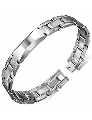 Bracelet homme tungstène avec plaque 191