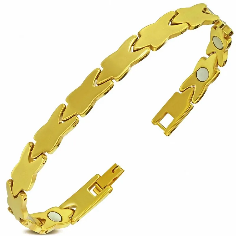 Bracelet homme tungstène doré avec maillons 204