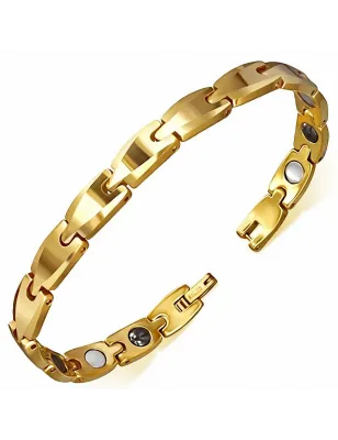 Bracelet homme tungstène doré avec maillons 272