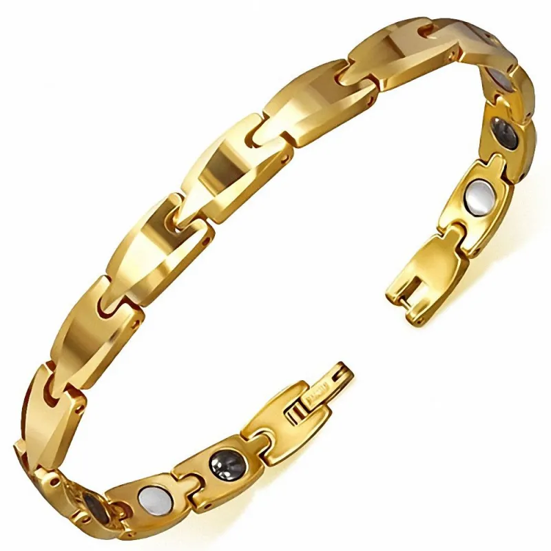 Bracelet homme tungstène doré avec maillons 272