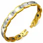 Bracelet homme tungstène maillons bords dorés 283