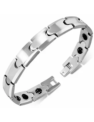 Bracelet homme tungstène avec maillons imbriqués 285