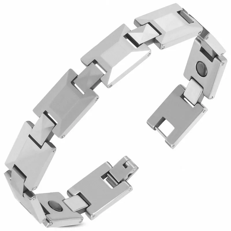 Bracelet homme tungstène maillons rectangulaires 312