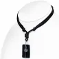 Collier en cuir noir avec pendentif croix plaque cuir