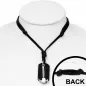 Collier en cuir noir avec pendentif marteau plaque militaire