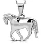 Pendentif en acier cheval trottant