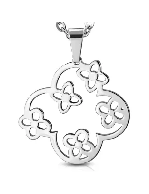 Pendentif en acier six fleurs