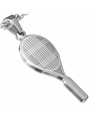 Pendentif en acier raquette de tennis