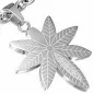 Pendentif en acier feuille de cannabis strass