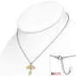 Collier en acier avec pendentif doré parapluie gemme