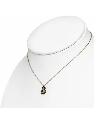 Collier en acier avec pendentif rosé finition sablée